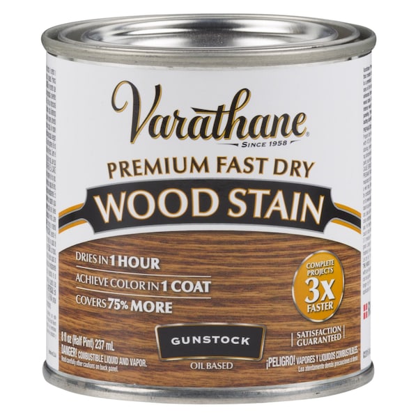 Varathane Premium Fast Dry Wood Stain, Gunstock, 1/2 Pt 262026 - main